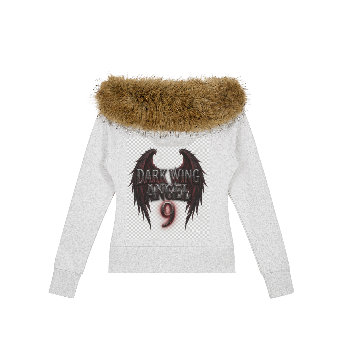 Dark Wing Angel 9 Fur Zip Hoodie